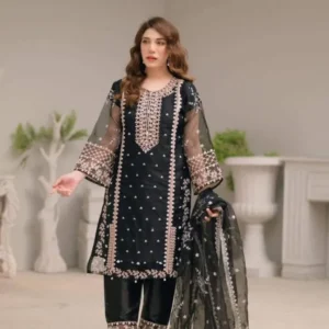 Women stitched Organza three piece