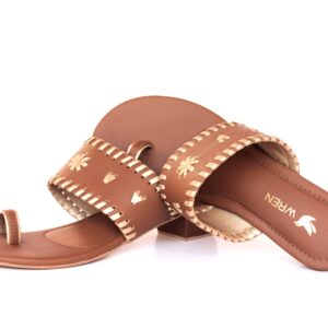 Handwoven Heels - Brown and Gold