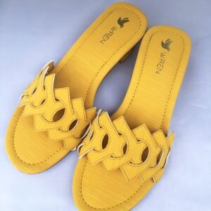 Diamond Block Heels - Yellow