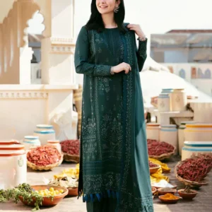 Dhanak-3PC | Unstitched Embroidered Shirt with Sequined Dupatta